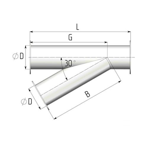 Титановые неравнопроходные косые тройники 2000x2 мм ВТ1-0